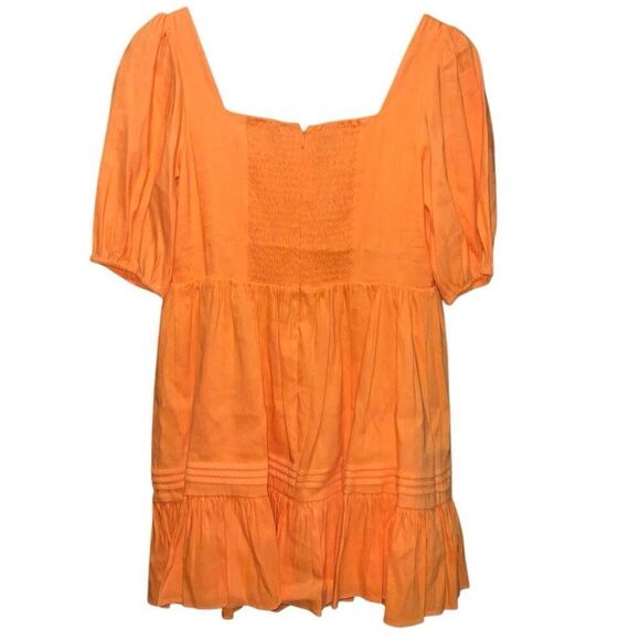 NWT Gianni Bini Tory Orange Short Sleeve Linen Dress size 6 - Picture 2 of 6
